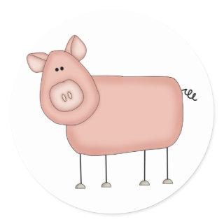 Pink Pig T-shirts and Gifts Classic Round Sticker