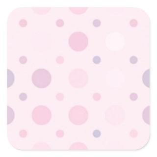 Pink Polka Dots Square Sticker