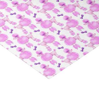 Pink poodle patterned watercolor art tissue paper