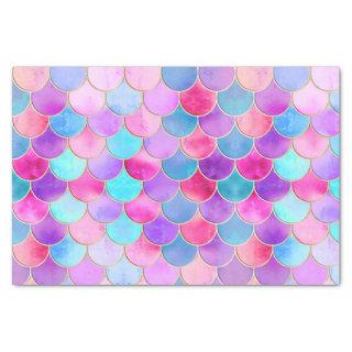 Pink, Purple and Aqua Mermaid Scale Pattern Tissue Paper