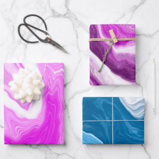 Pink, Purple and Blue Marble Swirls   Sheets