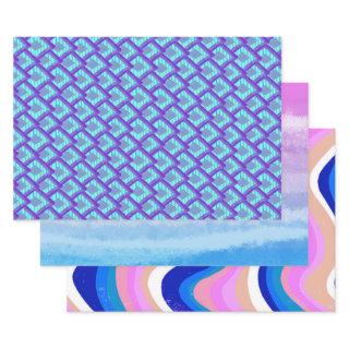 Pink Purple Blue Patterns Variety Pack  Sheets