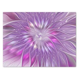 Pink Purple Flower Passion Abstract Fractal Art Tissue Paper