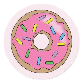 Pink Rainbow Sprinkles Donut Sticker