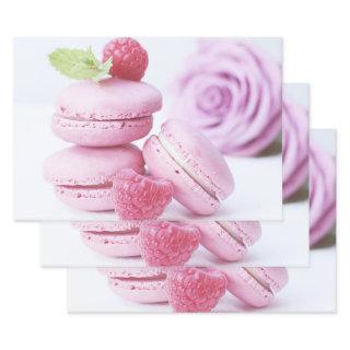 Pink Raspberry Macarons French Pastry Photo  Sheets
