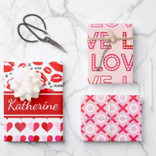 Pink Red Add Name Monogram Be My Valentine XO Love  Sheets