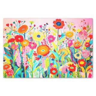 Pink Red Colors Flower Abstract Painting Decoupage Tissue Paper