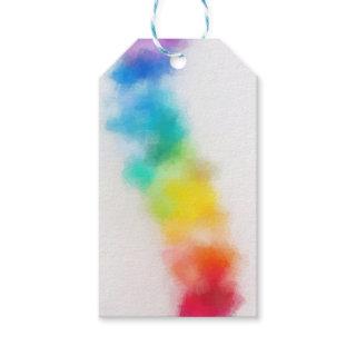 Pink Red Yellow Orange Blue Green Abstract Art Gift Tags