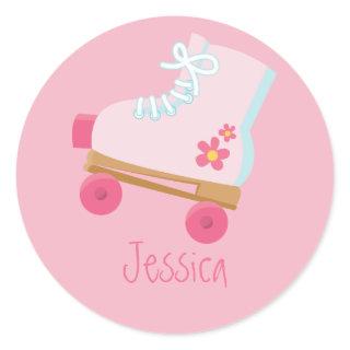 Pink Rollerskates Stickers