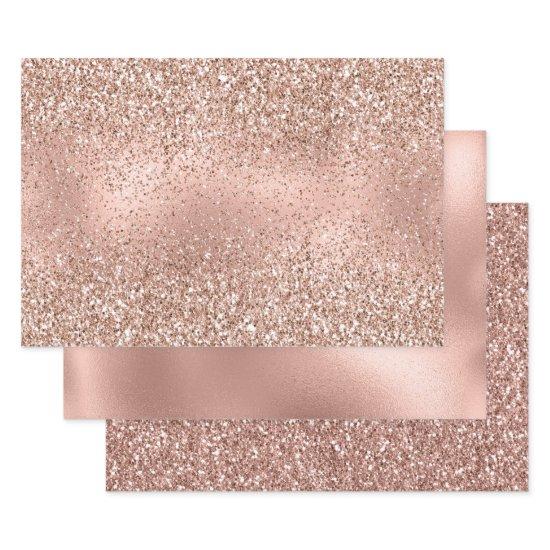 Pink Rose Gold Glam Glitter   Sheets