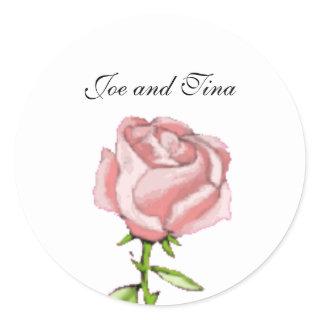 Pink Rose Wedding Envelope Seals