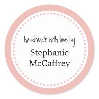 Pink rosette handmade custom label party favor