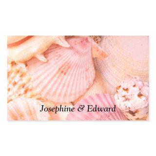 Pink Seashells Rectangular Sticker