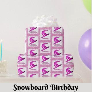 Pink Snowboard Happy Birthday