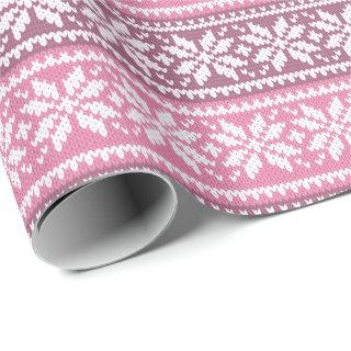 Pink Snowflake Knit Sweater Pattern Winter