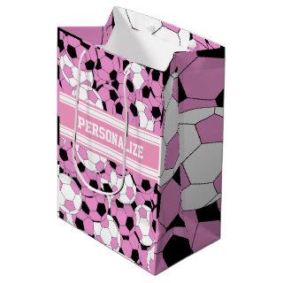 Pink Soccer Ball Collage Medium Gift Bag