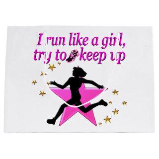 PINK STAR TRACK AND FIELD CHAMPION LARGE GIFT BAG