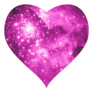 Pink Stars Heart Sticker