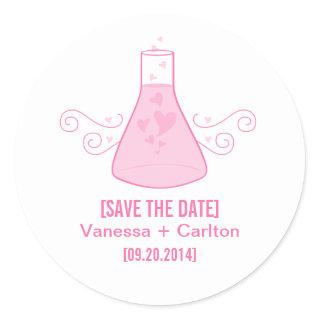 Pink Sweet Chemistry Save the Date Stickers