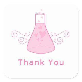 Pink Sweet Chemistry Thank You Stickers