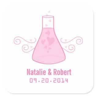 Pink Sweet Chemistry Wedding Stickers
