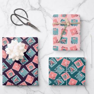 Pink & Teal Love Postage Stamps  Sheets