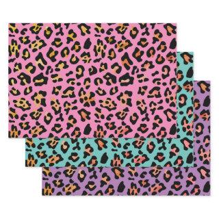 Pink Teal Purple Leopard Animal Print  Sheets