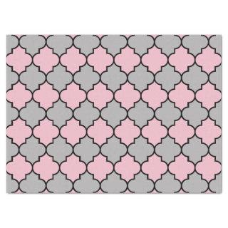 Pink Trellis, Quatrefoil, Moroccan Lattice Tissue Paper