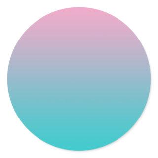 Pink & Turquoise Ombre Classic Round Sticker