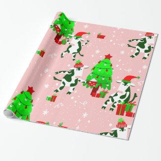 pink ugly christmas tree cow