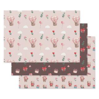 Pink Valentine's Day teddy bear romantic balloon  Sheets