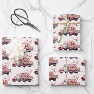 Pink Vintage Farmer's Truck Pattern  Sheets
