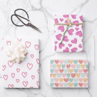 Pink Watercolor Hearts Cute Valentine's Day  Sheets