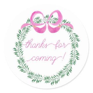 Pink Watercolor Wreath Sticker