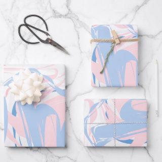Pink White Blue Marble Swirl Abstract Baby   Sheets