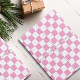 Pink White Checkered Pattern  Sheets
