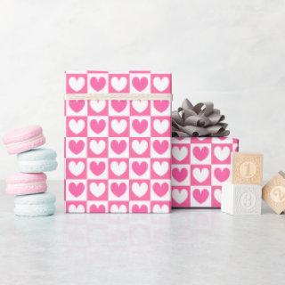 Pink & White Love Hearts Valentine's Day