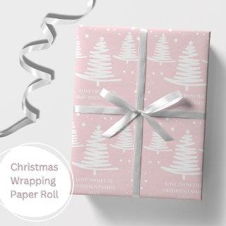 Pink White Minimalist Christmas Trees