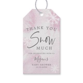 Pink Winter Wonderland Thank You Snow Much Gift Tags
