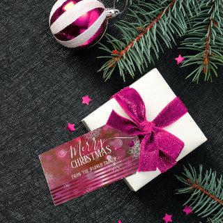Pink Winter Wonderland With Lights And Particles Gift Tags