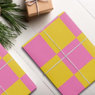 Pink Yellow Checkered Pattern  Sheets
