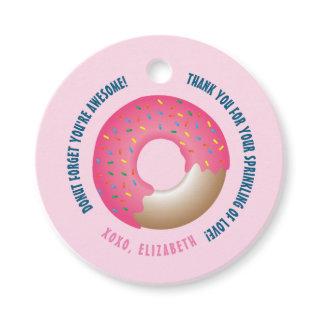 Pink You're awesome Donut Thank You Baby Sprinkle Favor Tags