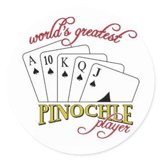 Pinochle Player Classic Round Sticker