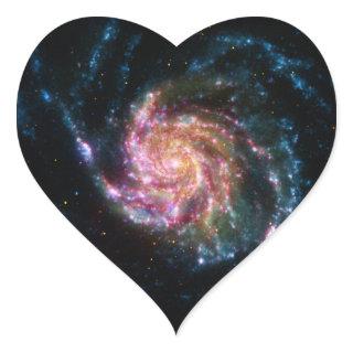 Pinwheel Galaxy Spiral Space Heart Sticker