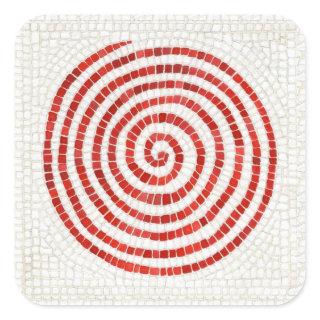 PINWHEEL MOSAIC Large Square Stickers