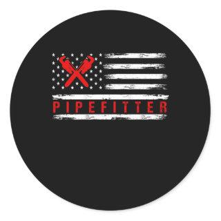 Pipefitter Gifts Funny Plumber Classic Round Sticker