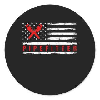 Pipefitter Gifts Funny Plumber Classic Round Sticker