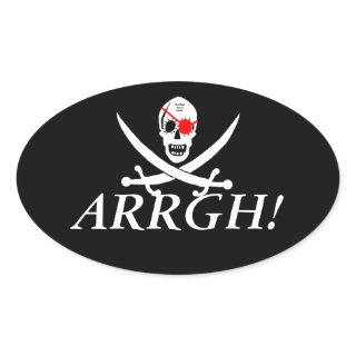 Pirate ARRGH Oval Sticker
