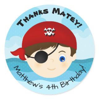 Pirate Boy Classic Round Sticker