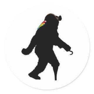 Pirate Captain Sasquatch Classic Round Sticker